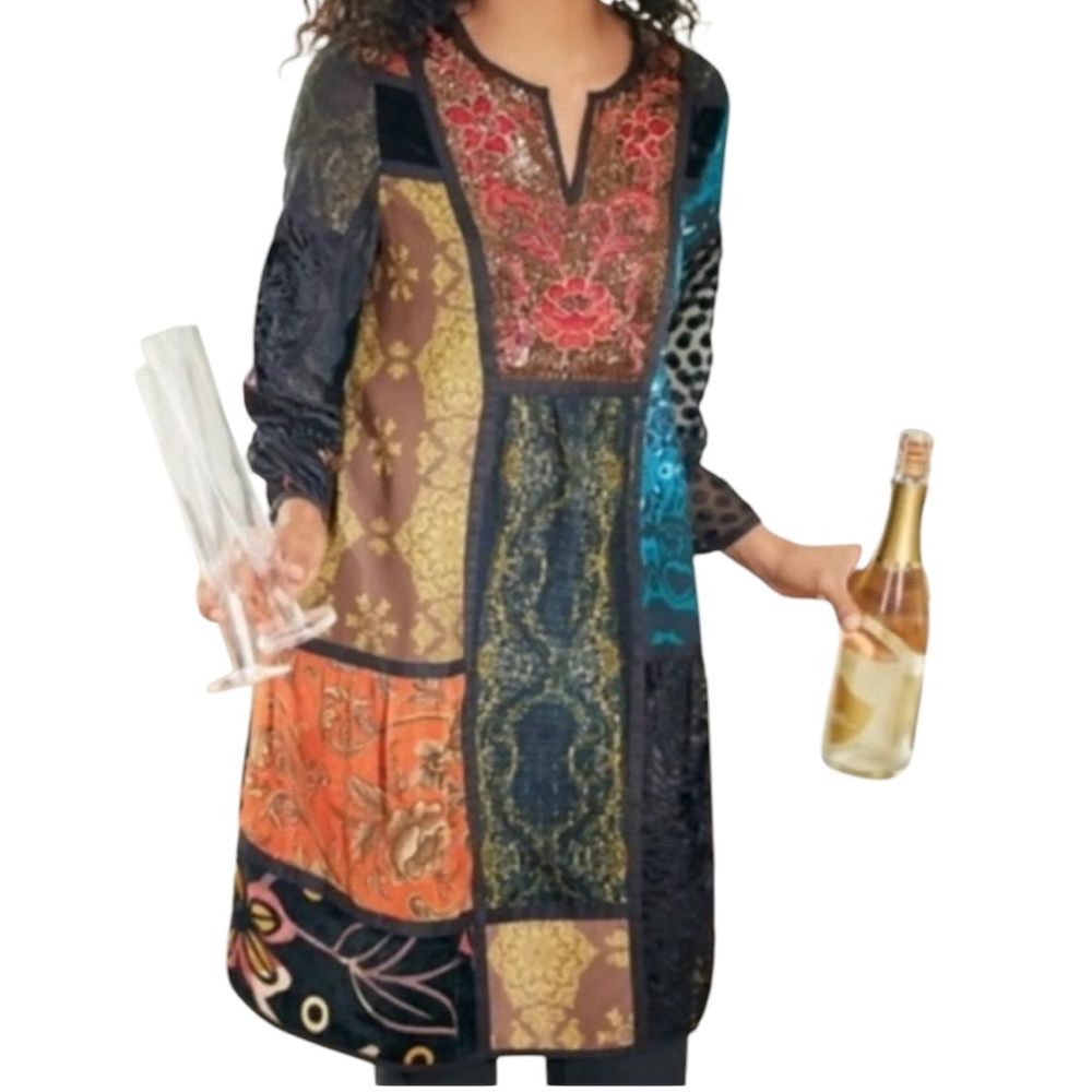 Soft Surroundings Adassa Tunic Patchwork Dress Sz M